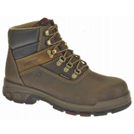 Cabor Waterproof Work Boots, Extra Wide, Composite Toe, Brown Nubuck Leather, Men's Size 9