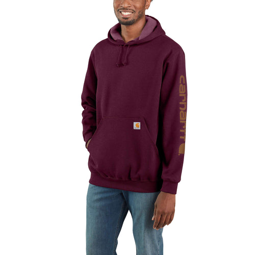 Carhartt Loose Fit Midweight Logo Sleeve Graphic Sweatshirt in Port (M, Regular)