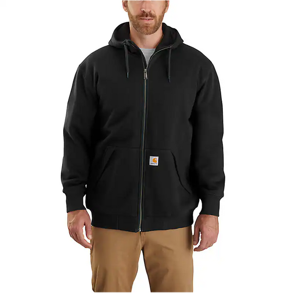 Carhartt Rain Defender® Loose Fit Midweight Thermal-Lined Full-Zip Sweatshirt (Medium / Black)